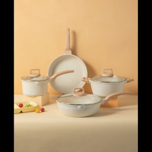 GOLIFE 4PCS Nonstick Cookware Sets Ceramic Cookware Sets For Induction Kawali Wok Die-Cast Suitable For All Stoves