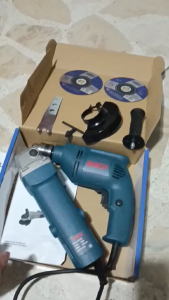 Bosch Dual-Function Power Tool Kit - 2800/11000rpm Corded Angle Grinder & Drill with Speed & Reverse Control