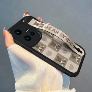 Vivo Iqoo Phone Case Purple Flower Womens Wristband Stand Protective Cover Silicone Korean Style Creative Simple Soft Anti-Fall