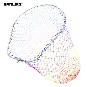 SANLIKE Aluminum Alloy Fishing Net Head Foldable Oval Frame Nylon Net 12mm Screw For Freshwater And Aaltwater Fishing Tool