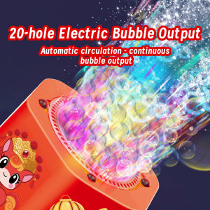 Firework Bubble Machine 20 Holes Bubble Blower On The Ground Electronic Automatic Landing Spring Festival Gift New Year Toys