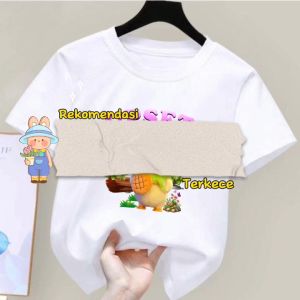 Kaos Anak Cewek Motif Upset Duck Lucu Kaos Anak Perempuan Lengan Pendek 2-12 Tahun