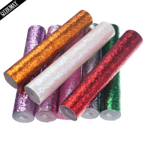 QIBU 50x120cm Wholesale Chunky Glitter Fabric by The Yard Solid Color Faux Leather Roll for Bags Decor DIY Hairbow Accessories