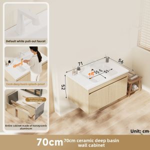 LANGXIANG | Customized Aluminum Wood Style Bathroom Vanity Ceramic Basin