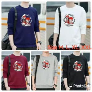 Bisa COD Sweater Keren Kaos Pria Distro Crewneck Trendy Wear Sepatu Sweatshirt Elegan Sweter Kasual