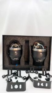 VOXX LED Foglamp Bi-Led Projector LED Mobil Projie 3 Inch Hi-Lo 3 Warna Blue Lens