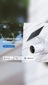 Tapo C460 KIT 4K 8MP Wireless Solar Security Camera |  AI Human/Pet/Vehicle Detection | Color Night Vision | IP66 Weatherproof | Works with Alexa & Google