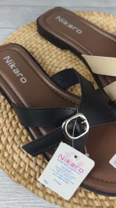 Nikaro sandal slop wanita sol teplek sandal flat terbaru size 37-40