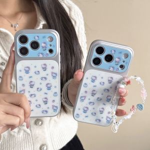 Sanrio | Korea INS Full Screen Hello Kitty Phone Case For iphone 17 16 15 14 Pro Max 17 Pro Camera Protective Shockproof Cover With Chain