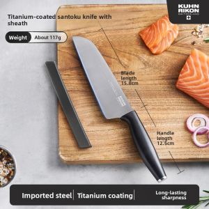 Kuhn Rikon | Titanium Coated Santoku Knife
