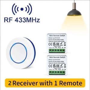 Light Switch Wireless 10A Relay Receiver Module Transmitter Universal 433MHz Remote Control Switch for Smart Home LED Fan DIY