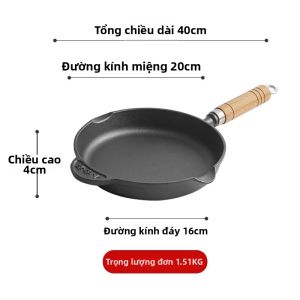 Chảo Đúc Sắt Không Dính Không Phủ