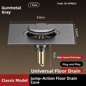 YEMO | Stainless Steel Anti-Odor Floor Drain with Bounce Mechanism for Bathroom