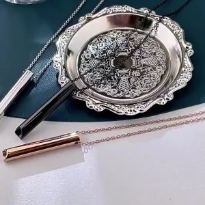 Stress Relief Breathing Necklace Stainless Steel Whistle Pendant Necklace