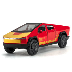 1:32 Scale Cybertruck Pickup Alloy Car Model Diecast Car Sound Light Car Lovers Collection Kids Birthday Gift Metal Boys Toys
