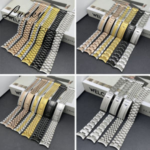 20mm Bracelet Glide Lock Clasp 904L Solid Stainless Steel Strap Brushed Polished Oyster Bracelet Folding Buckle Sliding Lock