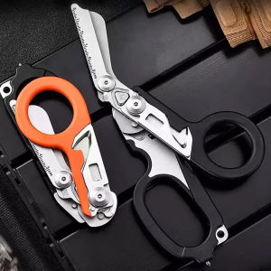 Tactical Multifunction Folding Scissors Stainless Steel First Aid Shears Raptor Outdoor Tool EDC Gadget for EMT Camping Survival