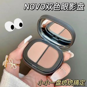 พาเลทอายแชโดว์แบบสองสี ความอิ่มตัวของสีต่ำ แบบแมท ขนาดพกพา ราคาไม่แพง สีเอิร์ธโทน เครื่องสำอางแต่งตา สำหรับความงาม