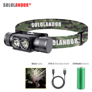 1PC SOLOLANDOR Newest LED Rechargeable Headlight with Battery Indicator Powerful 18650 Head Torch for Camping And Hunting