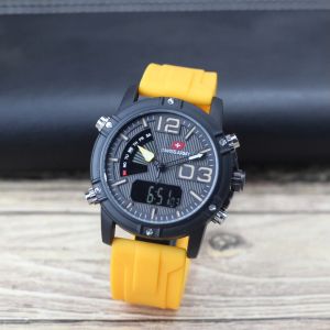 Jam Tangan Pria Swiss A 1203M Tali Karet Dualtime