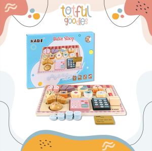 Kids Wooden BAKE SHOP Dessert Bakery Pretend Play Girls Boys Toy Set