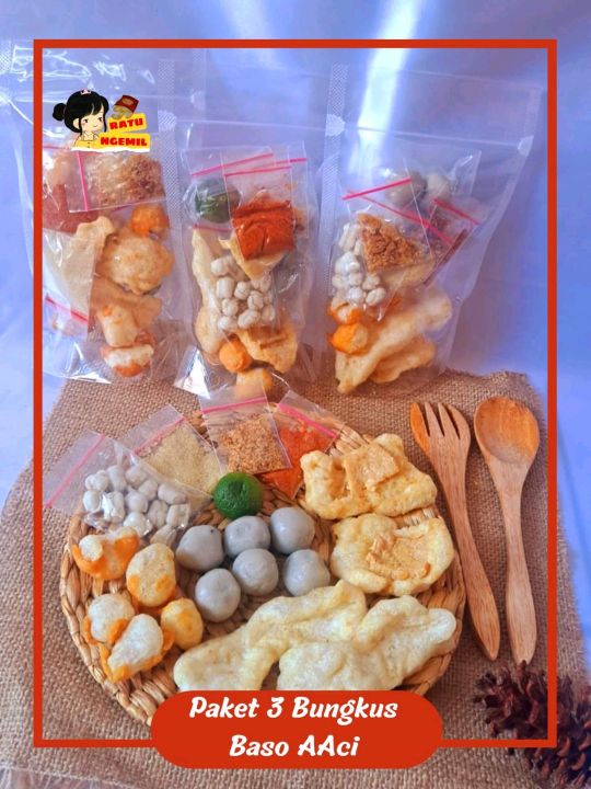 PAKET HEMAT 3 BUNGKUS BASO ACI ISI AYAM SUIR - Lazada | Lazada