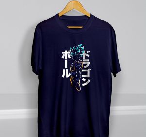 Kaos Anime Dragon ball Distro pria dewasa Original Catton combed 30s Premium Lengan Pendek kekinian GOKU SAIYAN GOD BLUE AD401GSGB