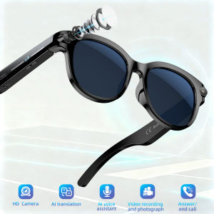 Smart Glasses Camera Control AI Voice Translation Bluetooth Call Video Record Anti-shake 290mAh Battery Headphone Men Women