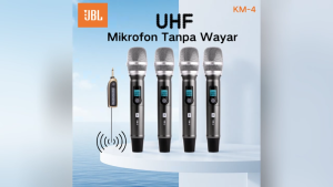 JBL KM-4 Wireless Microphone 4 Channel Professional Original Mic for Sound System Videoke Church