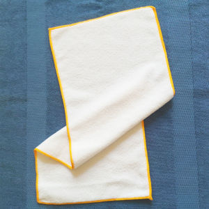 Affordable Gold-Edged White Towels High Absorbency No Shedding Bath Foot Massage Beauty Hair Salon Polyester Fiber Hand Towels
