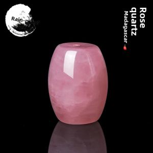 Natural Madagascar Pink Crystal Barrel Beads Spacer Moon Star Buddhist Accessories Handmade DIY Bracelet Parts Semi-Precious Stones