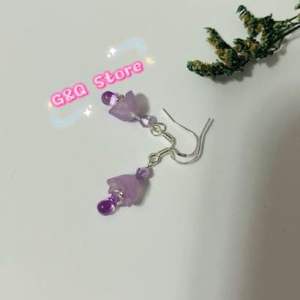 Bông tai Handmade Dáng Dài Nụ Hoa Giọt Sương Sớm Màu Sắc Ngọt Ngào cho Nữ - Hoa Tai Women