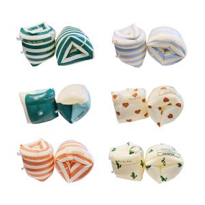 1Pair Swim Buoyancy Sleeve Double Air Bag Inflatable Swimming Pool Arm Floaters PVC Printed Adult Kids Swimming Accessories