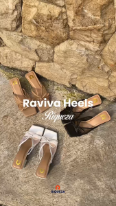 Riqueza RAVIVA Sandal Wanita Kekinian High Heels Wanita Elegan Hak Tahu 5 Cm Sendal Kondangan Jaring