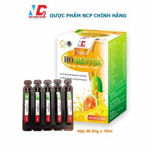 SIRO HO MENTOS Mật ong - Chanh Đào - Ô mai giúp bổ phế giảm ho long đờm - Hộp 20 ống 10ml