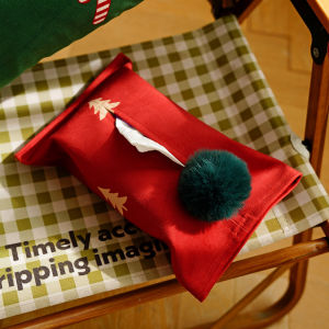 Creative Velvet Tissue Box Christmas Gift Living Room Drawstring Paper Towel Holder Korean Style Macaron Color Handmade