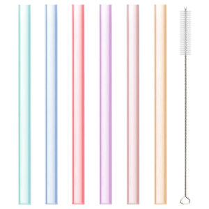 6 Trong Suốt Ống Hút Silicone Có Thể Tái Sử Dụng Thực Phẩm Có Thể Uốn Cong Thẳng Bình Uống Nước Có Ống Hút Vệ Sinh Bộ Bàn Chải Đảng Phụ Kiện