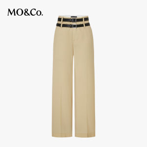 MO&Co. | Summer High Waist Wide Leg Trousers with Belt