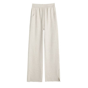 Quần Ống Rộng Cỡ Lớn Có Khóa Kéo Mùa Thu Đông Lót Lông Cừu Ống Đứng Kẻ Caro Quần Vải Len Cạp Cao Cho Nữ