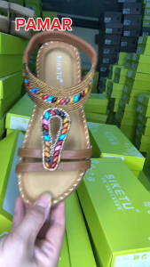 Sandal Nữ SIKETU Mẫu Mới 2025 Xăng Đan Đế Bằng Quai Đính Hạt Sang Trọng Lót Đế êm Phù Hợp Đi Làm Đi Chơi Phong Cách Âu Mỹ