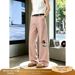 OUMULONG | Quần Jeans Nam Dáng Ôm Thêu Hình Dachshund Cho Mùa Hè