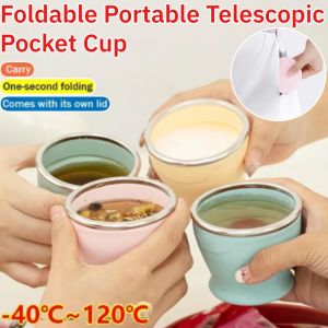 【Food Grade】Collapsible Silicone Travel Cup Foldable Portable Telescopic Pocket Cup Leak-Proof Reusable