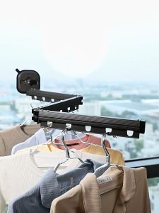 Folding Clothes Drying Rack  Aluminum Alloy Telescopic Clothes Drying Pole Suction Cup Clothes Drying Rack Hanging Clothes without Punching Load Bearing 10kg