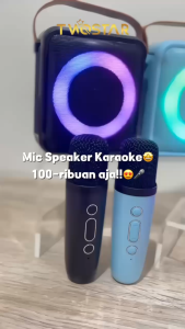 TWOSTAR Mic Speaker Bluetooth Mini Karaoke LED Full Bass