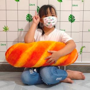 GỐI ÔM CHO TRẺ SƠ SINH HÌNH BÁNH MÌ 3D 50CM VẢI MỀM MÁT MỊN AN TOÀN CHO DA BÉ