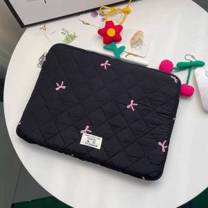 DANYCASE | New Bowknot Fluffy Laptop Bag 11/13/15In Shockproof Tablet Sleeve Case Printing Computer Cover Bag for iPad Tablet Protection