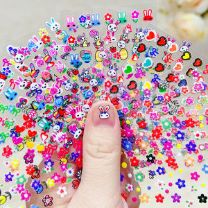 Childrens Cartoon Nail Stickers Little Girl Beautiful Nail Flower Baby Small Rabbit Finger Nail Pictures Strawberry Glow-in-the-dark Stickers