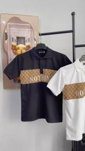 Áo thun POLO nam có cổ tay ngắn in hoa văn phối họa tiết chất thun cotton co dãn thiết kế sang trong trẻ trung mẫu mới cao cấp