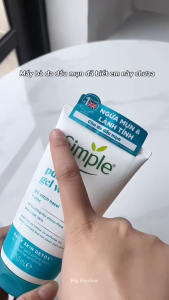 Combo Simple da mụn Sữa rửa mặt 150ml + Nước tẩy trang 400ml Purifying Micellar Water xanh dương