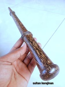 Tongkat komando kayu liwung macan serat natural Motif loreng panjang ±35 cm bisa COD